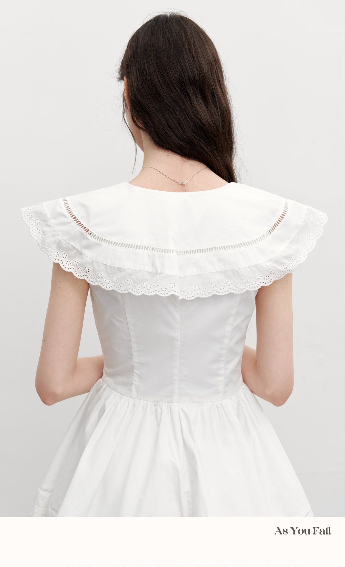 Corset Style Cotton Dress With Large Collar