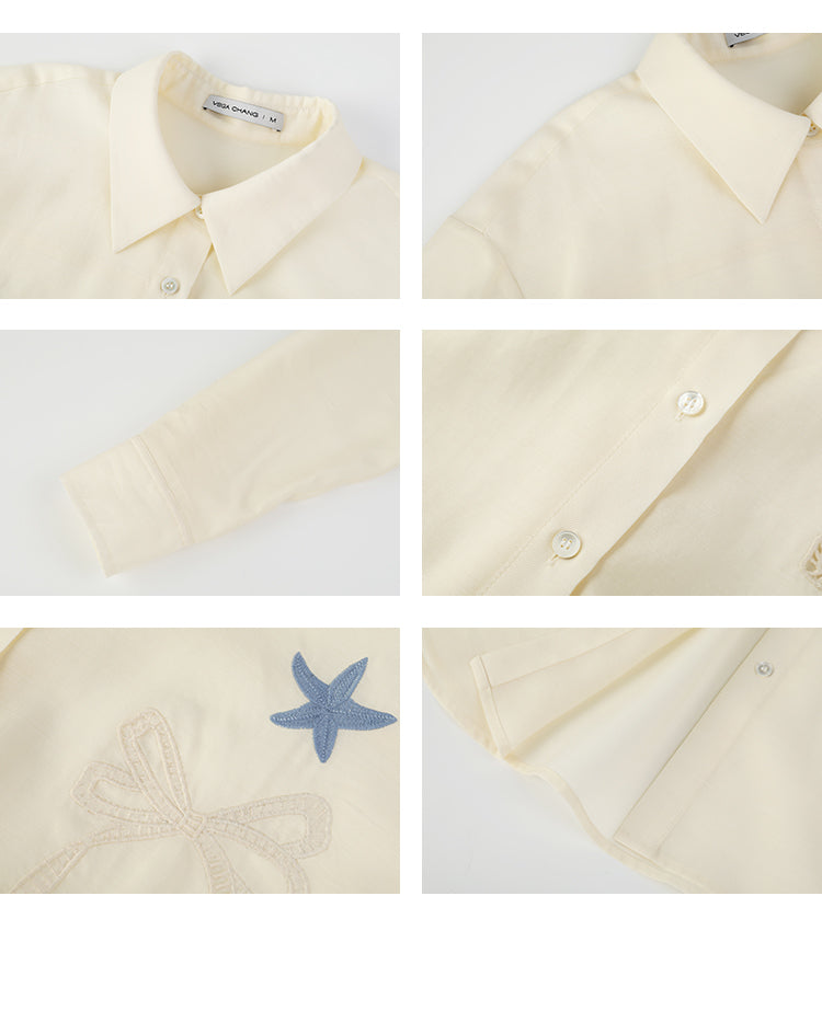 Starfish-Embroidered Shirt