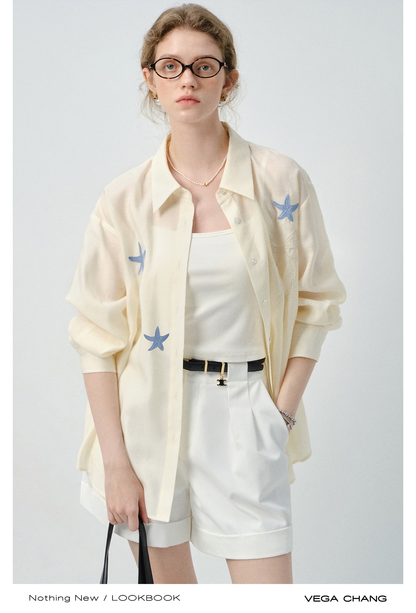Starfish-Embroidered Shirt