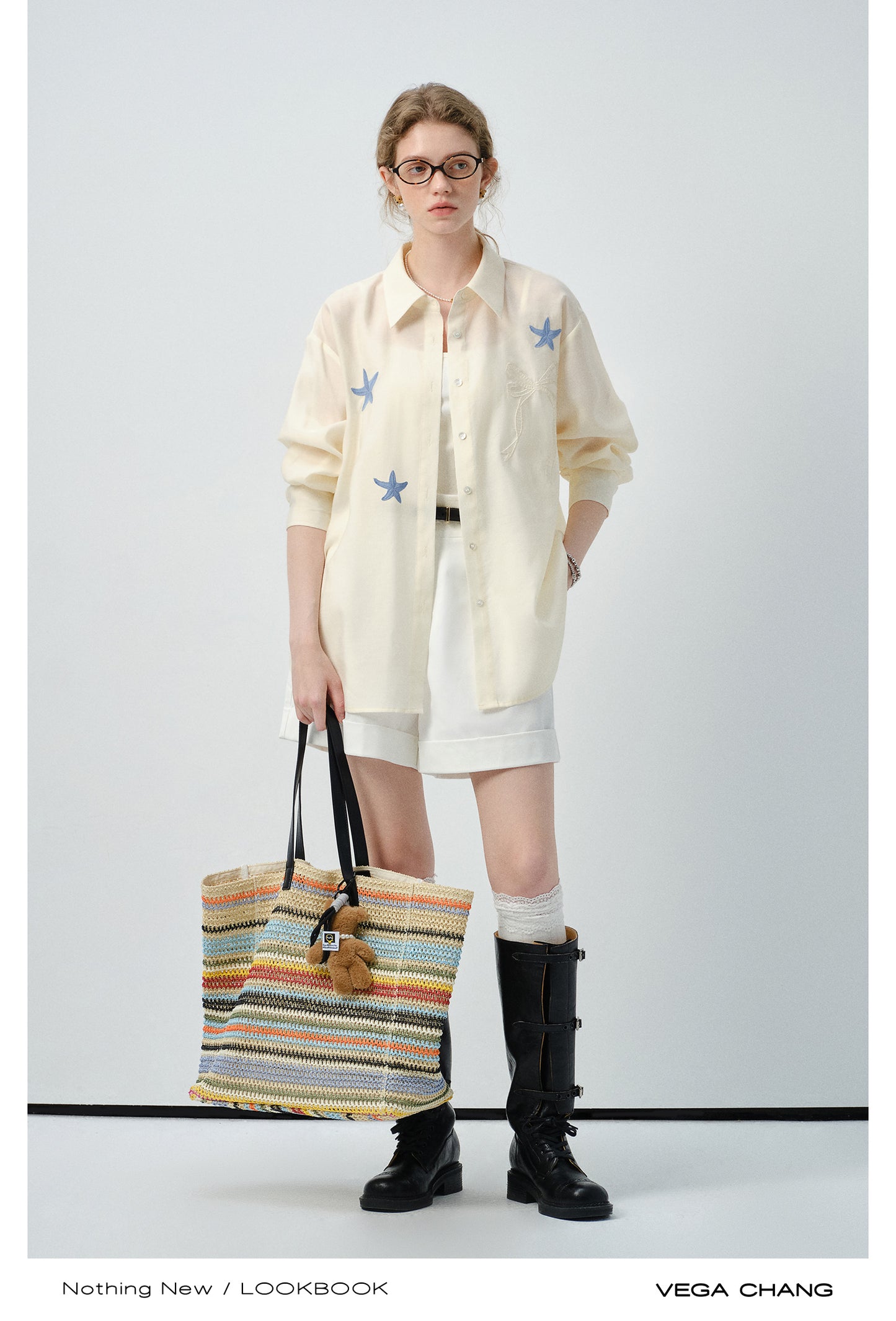 Starfish-Embroidered Shirt