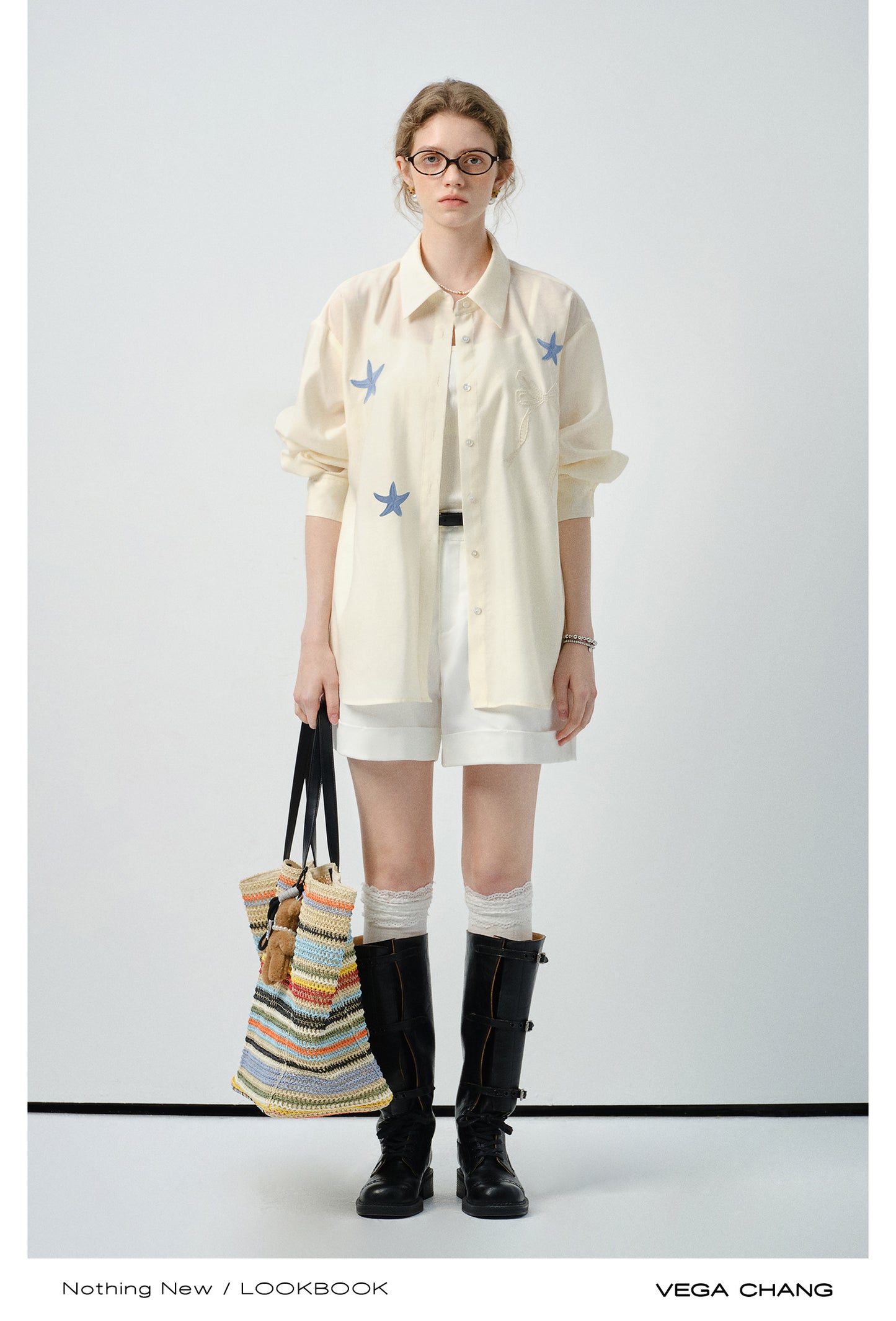 Starfish-Embroidered Shirt