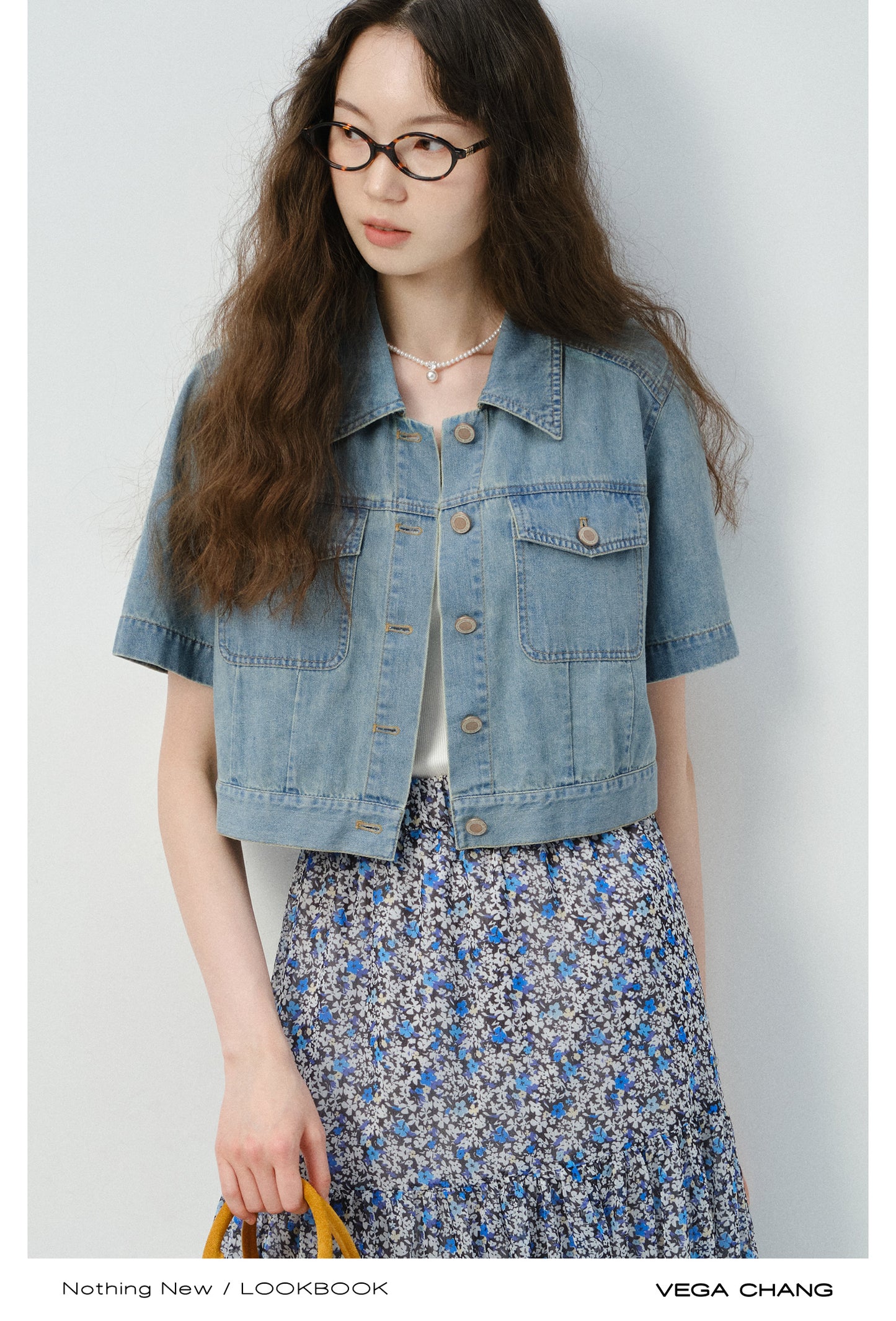 Short-Sleeve Cropped Everyday Denim Jacket