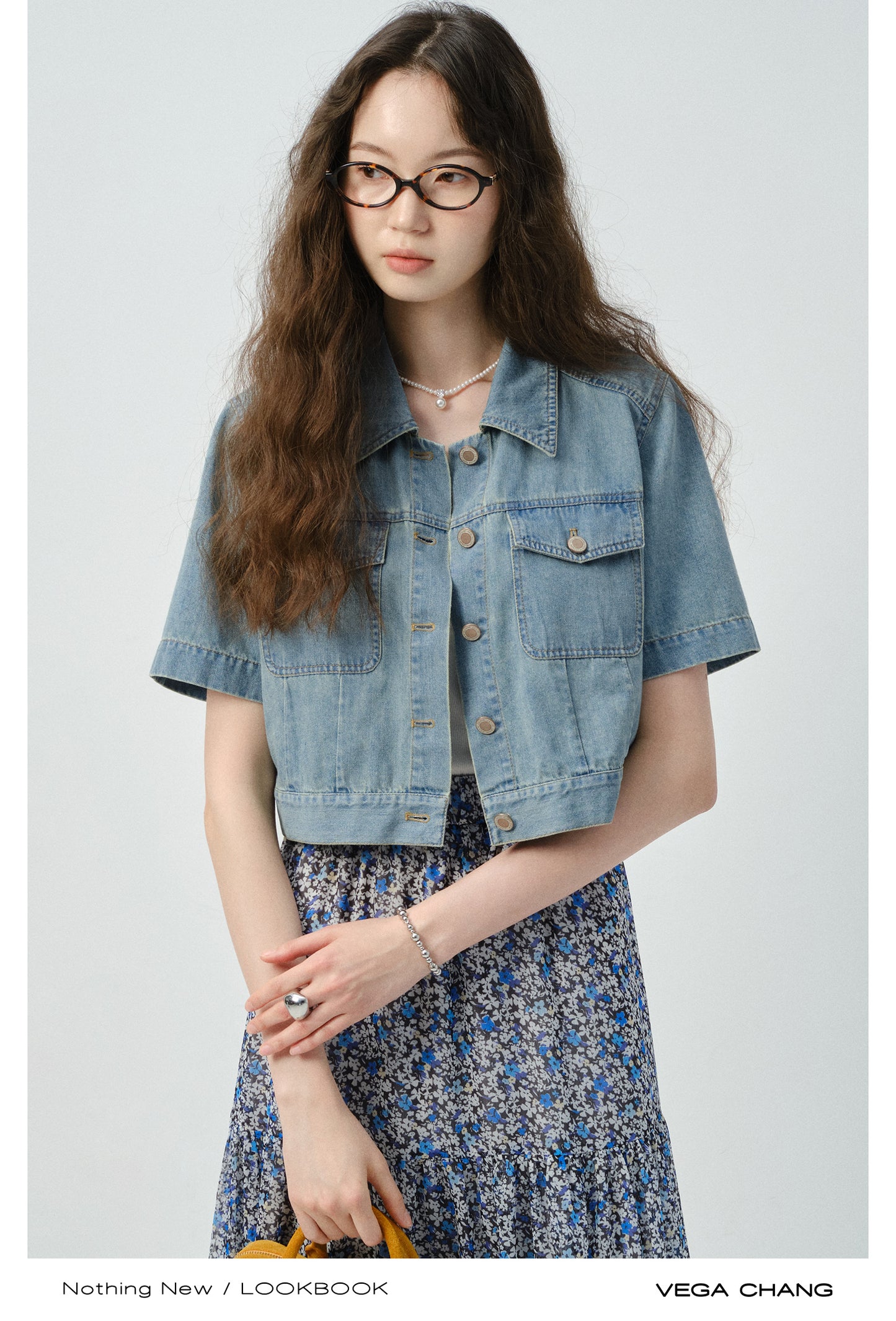 Short-Sleeve Cropped Everyday Denim Jacket