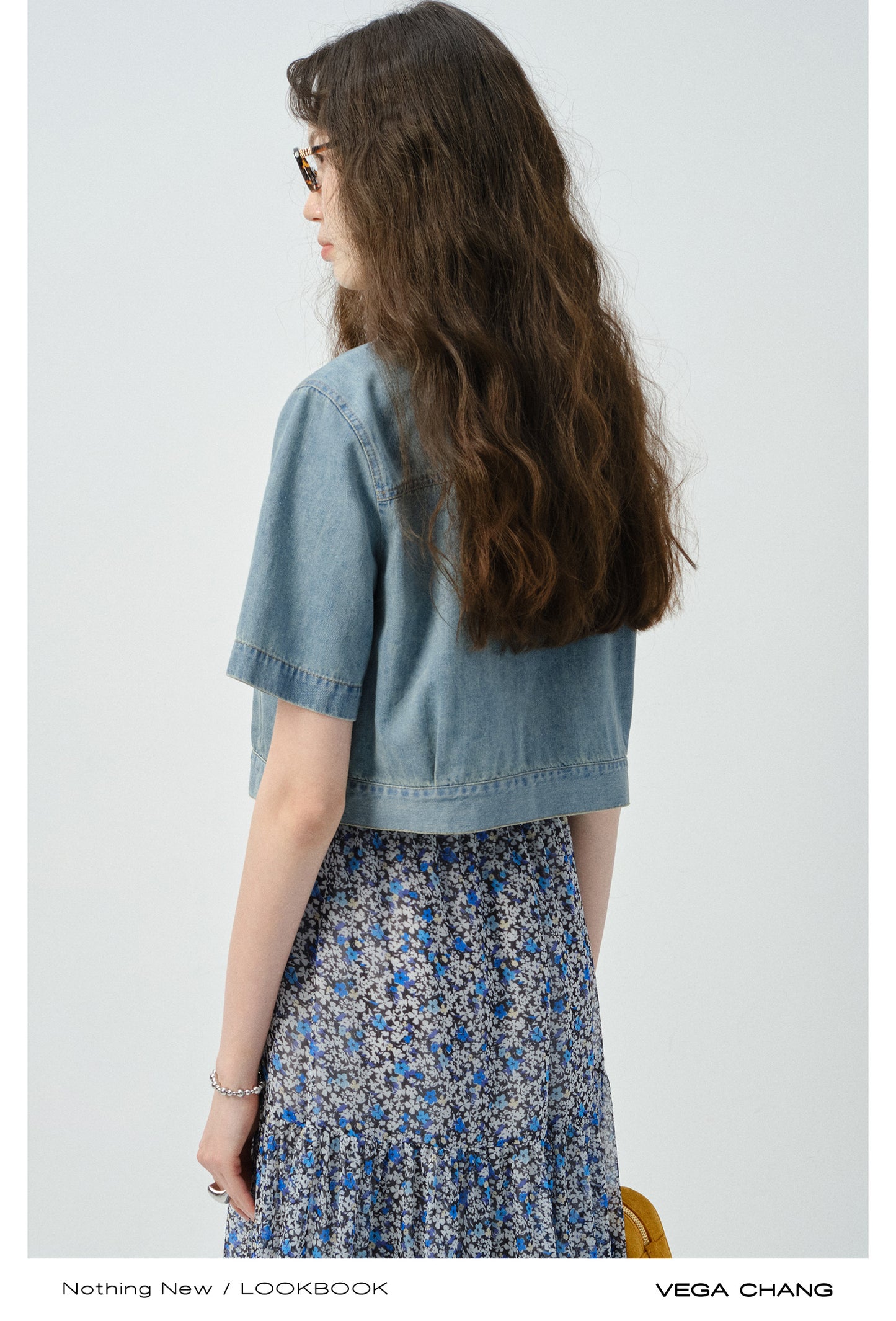 Short-Sleeve Cropped Everyday Denim Jacket