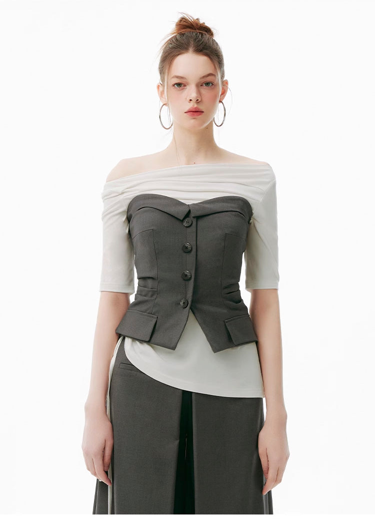 Chic Shirred Tube Top / Off-Shoulder Top