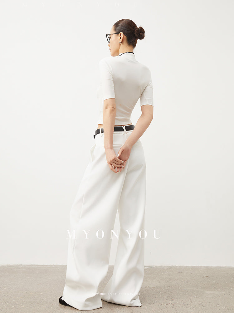 Floor-Length Light Wide-Leg Pants