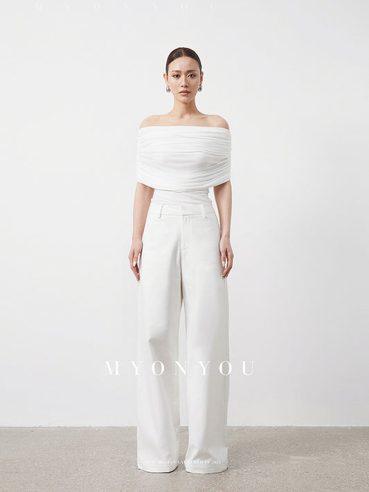 Floor-Length Light Wide-Leg Pants