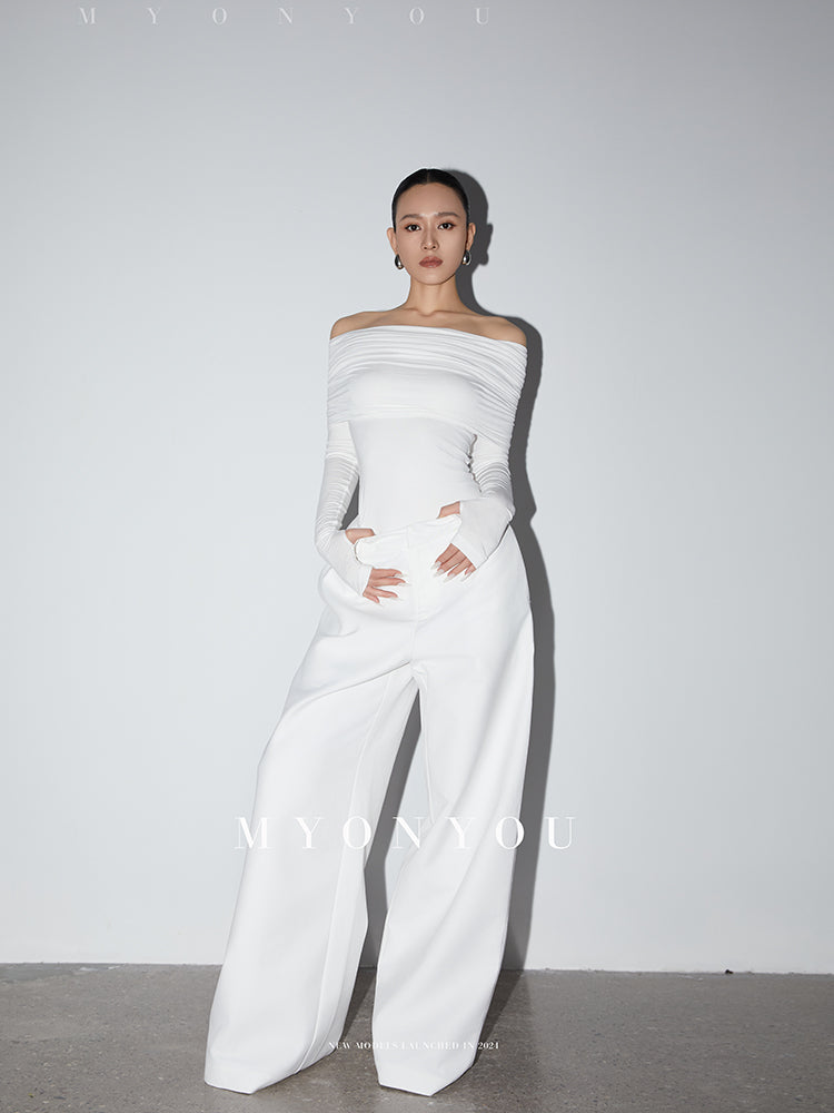 Casual Floor-Length Wide-Leg Trousers