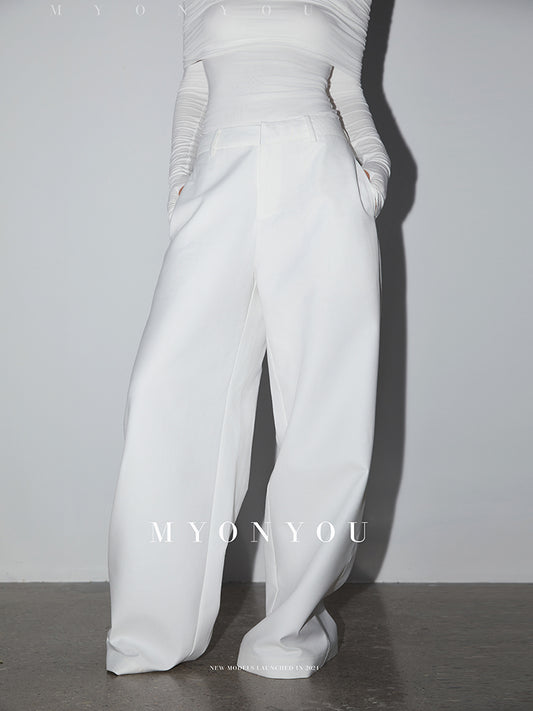 Casual Floor-Length Wide-Leg Trousers