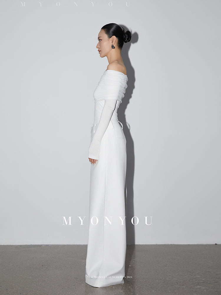 Casual Floor-Length Wide-Leg Trousers