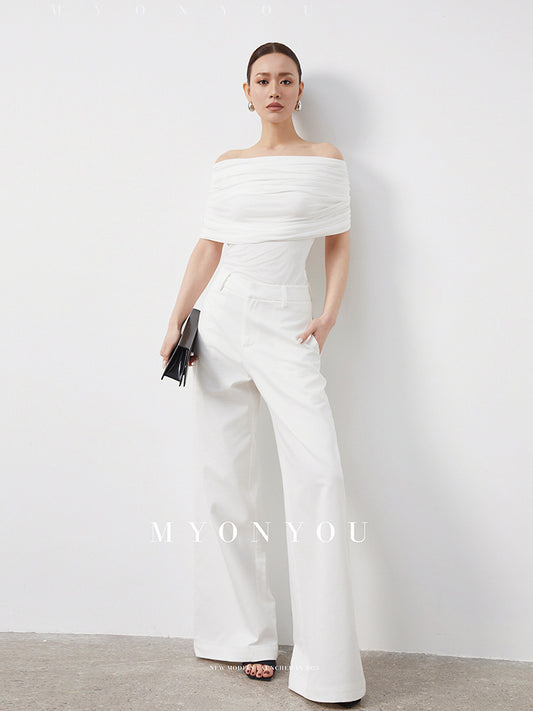 Casual Floor-Length Wide-Leg Trousers