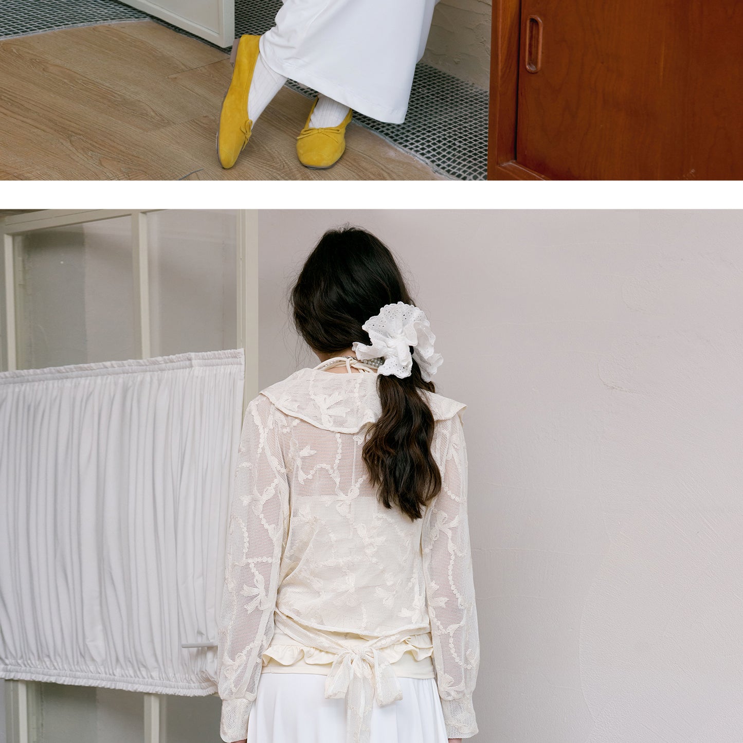 Floral Embellished Halter Dress & Lace Overlay Top