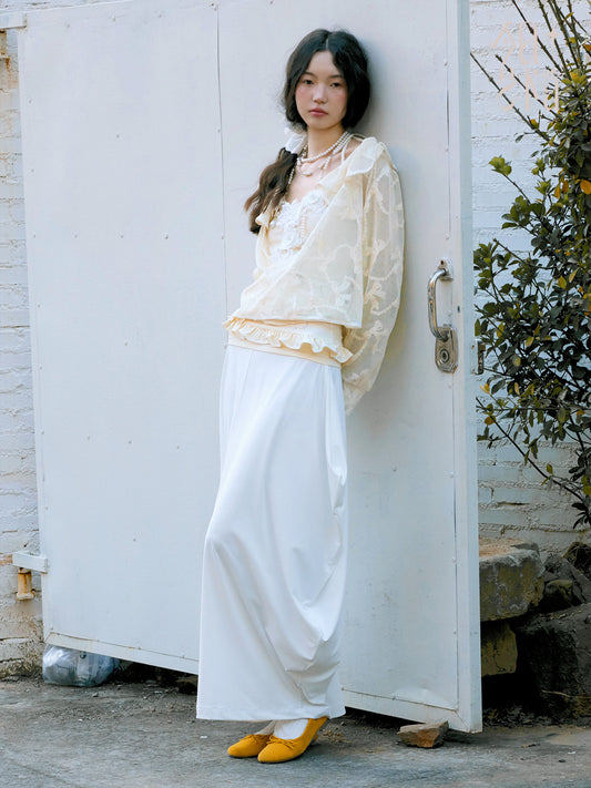 Floral Embellished Halter Dress & Lace Overlay Top