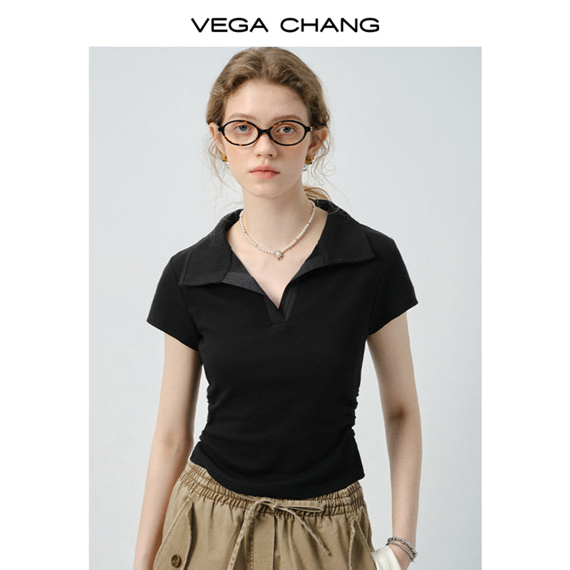 Clean-Cut Polo Collar Top