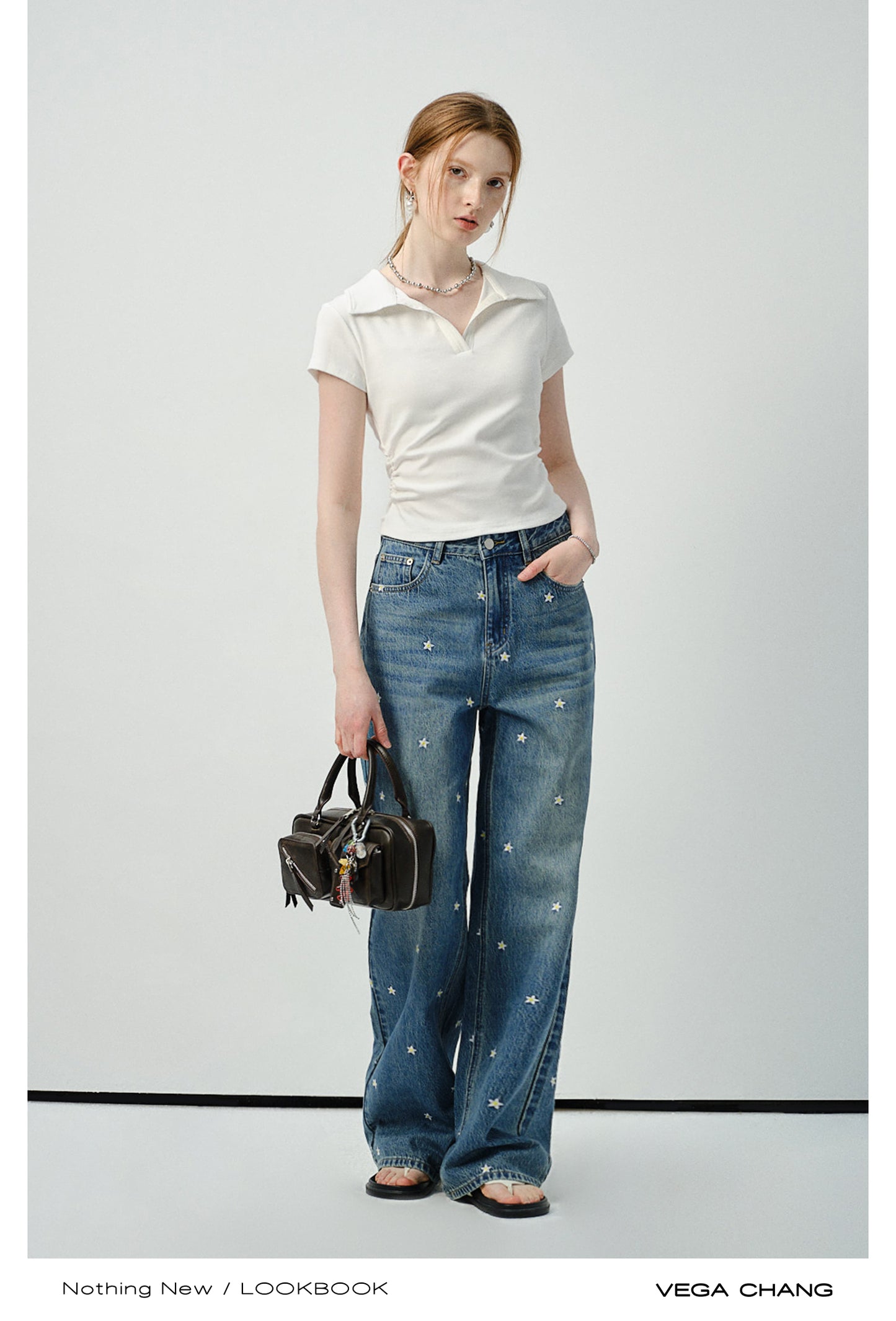 Clean-Cut Polo Collar Top