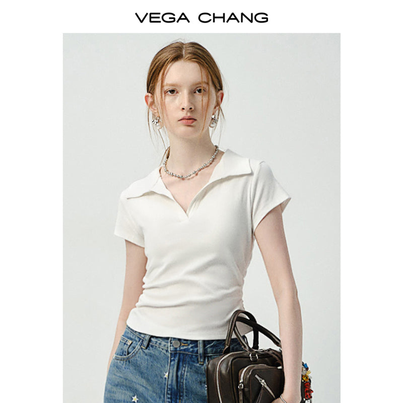 Clean-Cut Polo Collar Top