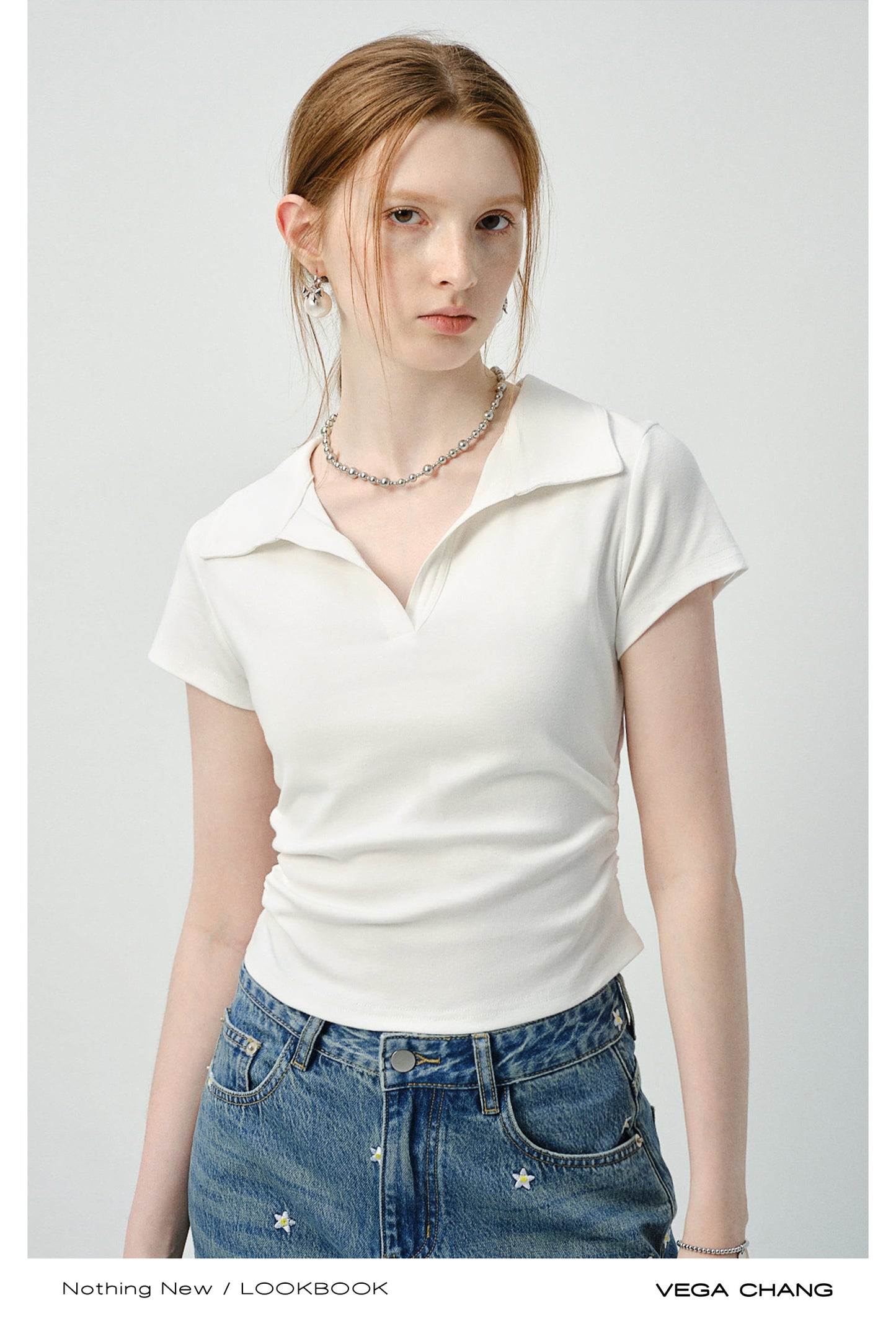 Clean-Cut Polo Collar Top