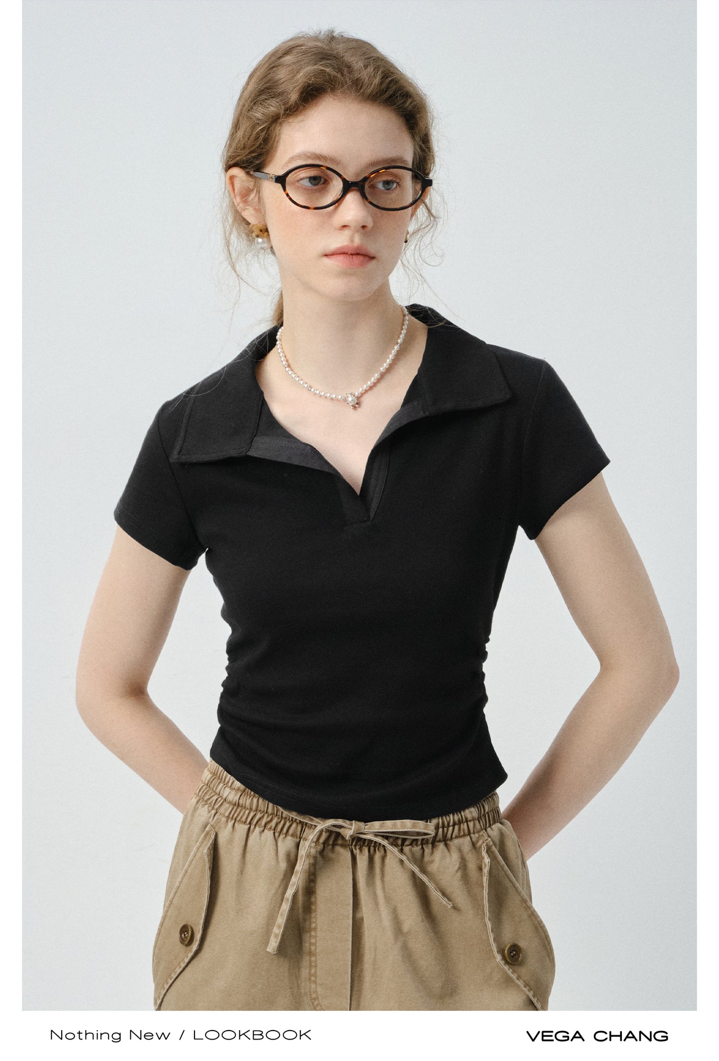 Clean-Cut Polo Collar Top