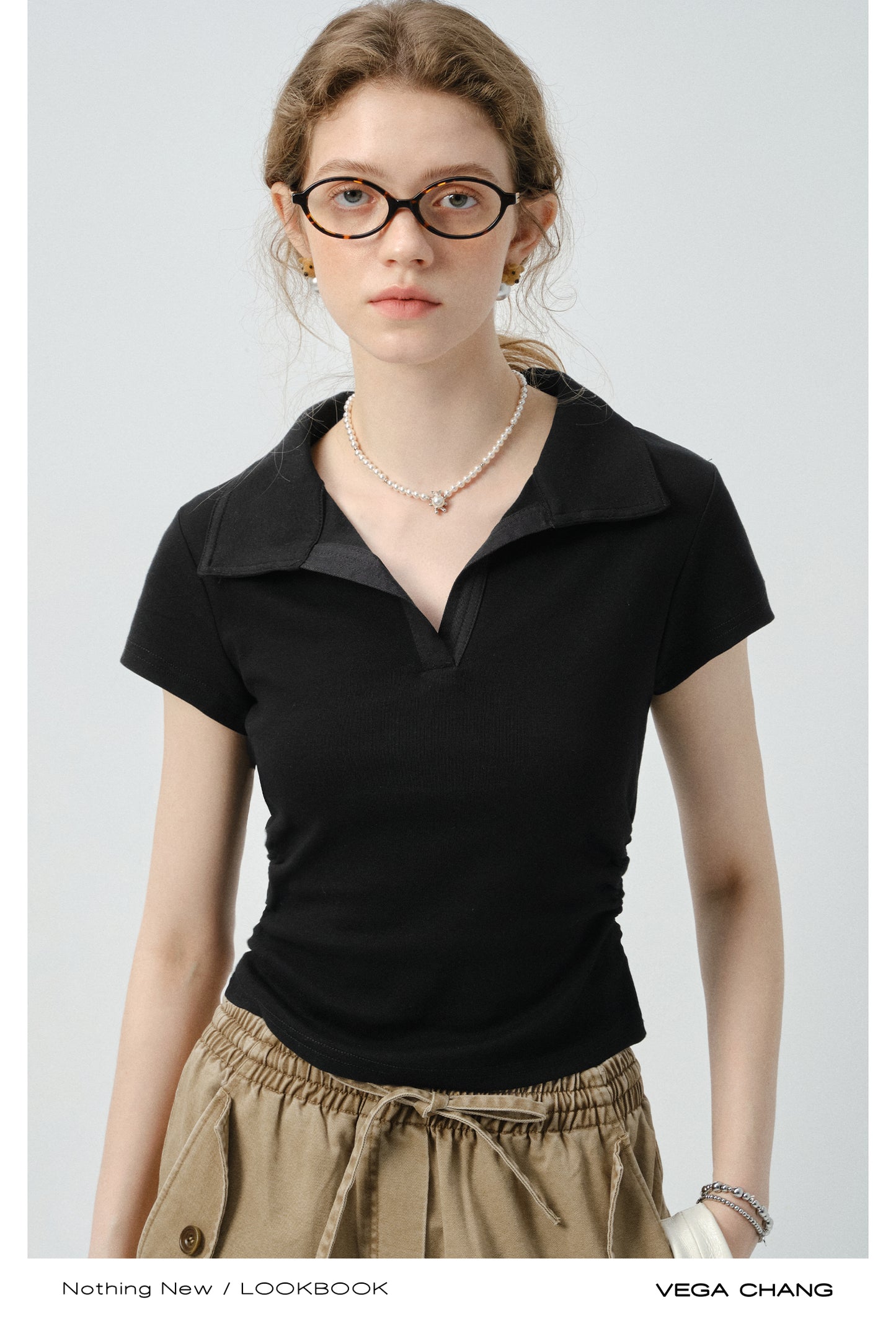 Clean-Cut Polo Collar Top
