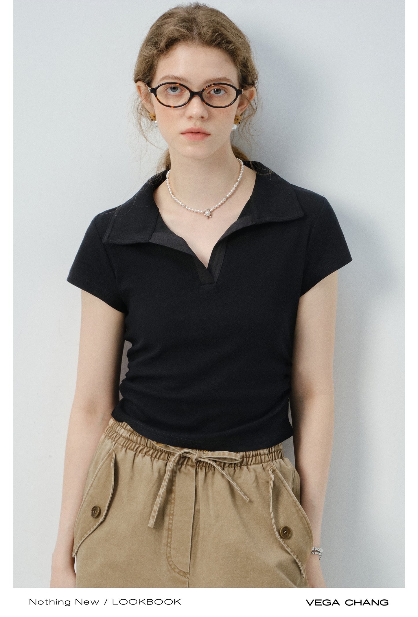 Clean-Cut Polo Collar Top