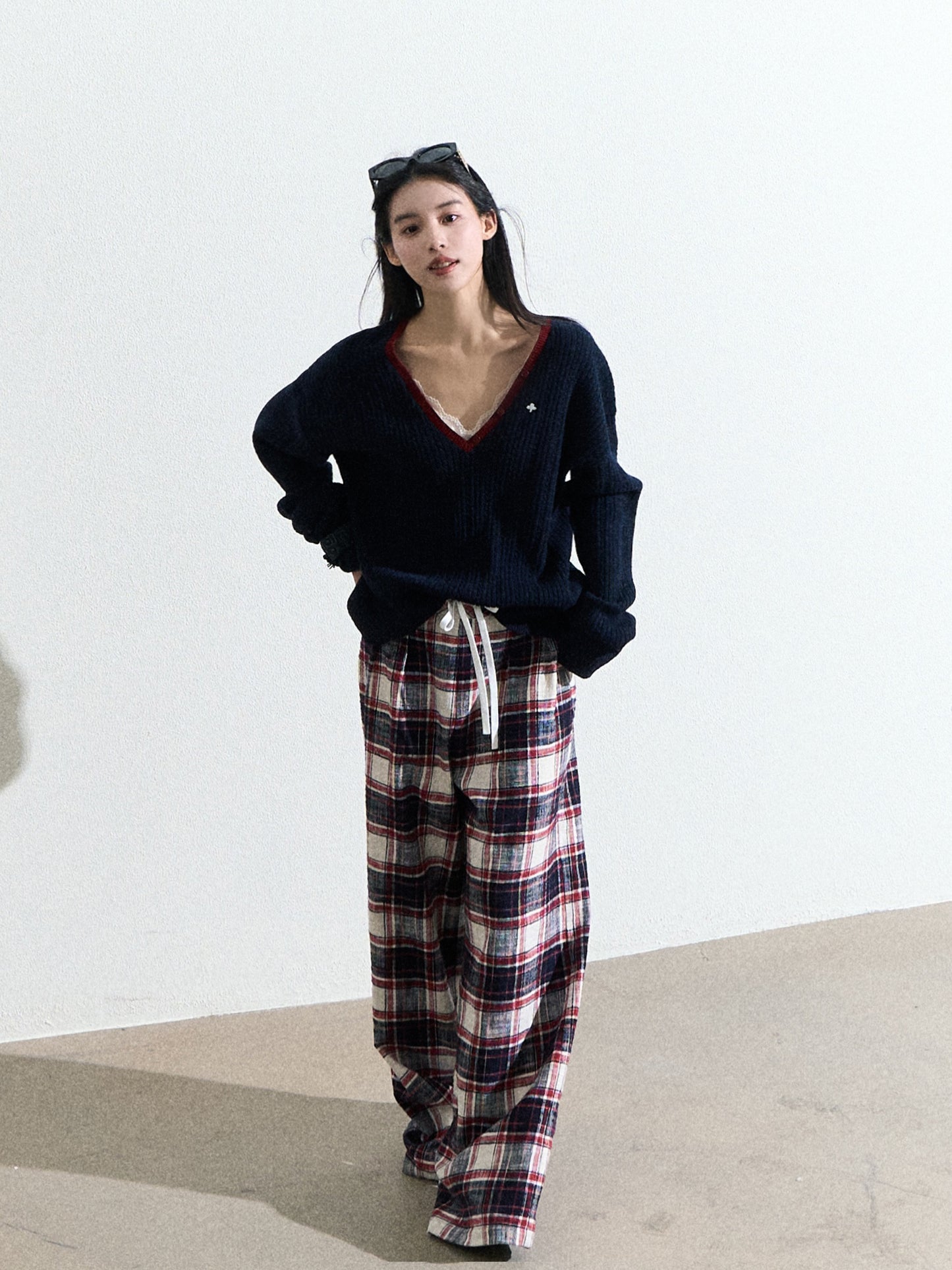 Oversized V-Neck Wool-Blend Sweater