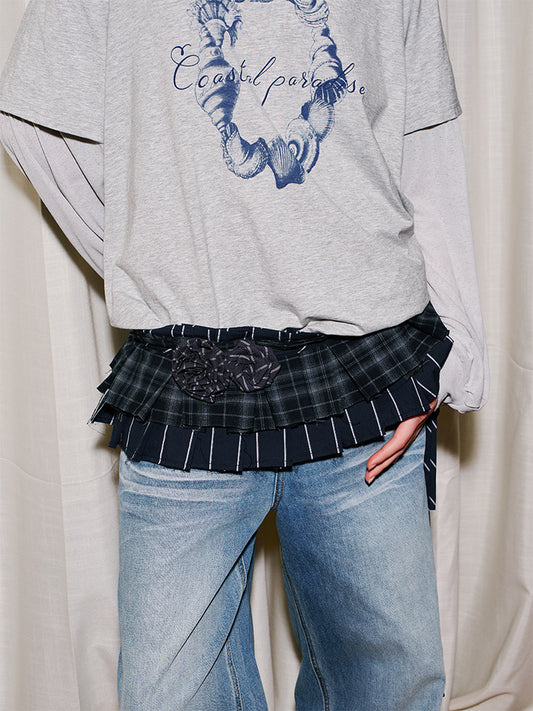 Mixed-Pattern Overlay With Floral Accents