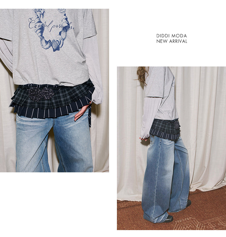 Mixed-Pattern Overlay With Floral Accents