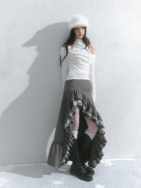 High Neck Sleeveless Top And Slouchy Fuzzy Top Set