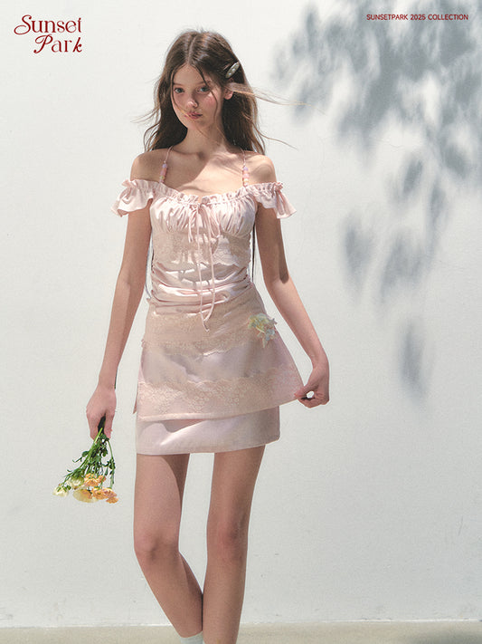 Layered Skirt With Lace Detail