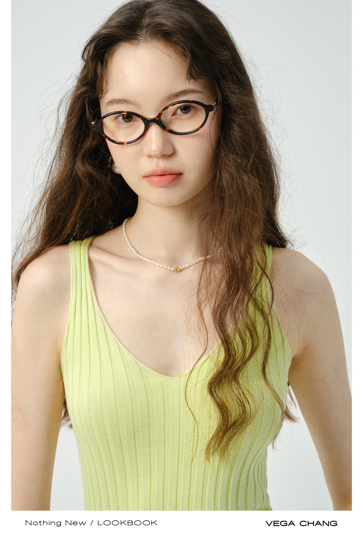 Rib-Knit V-Neck Fitted Tank
