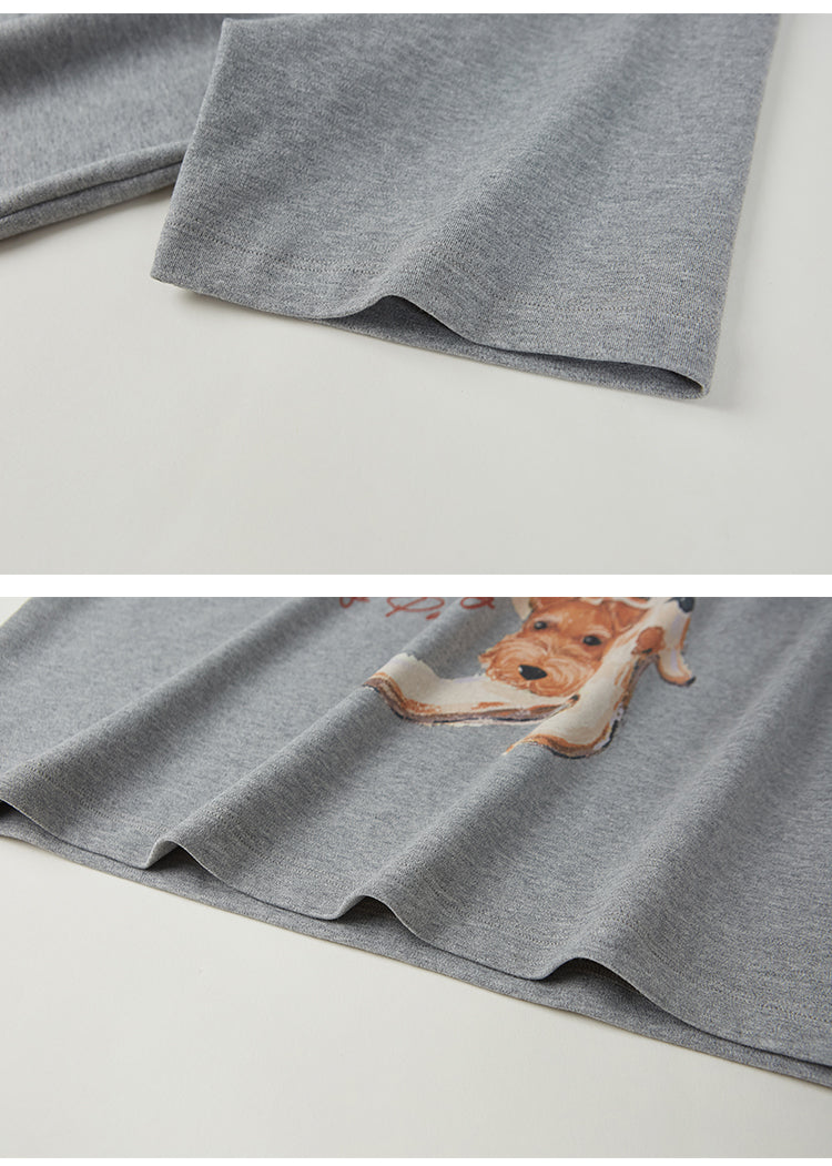 Cotton T-Shirt With Dog Print