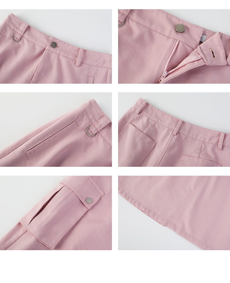 High-Waist Utility Pocket Skirt