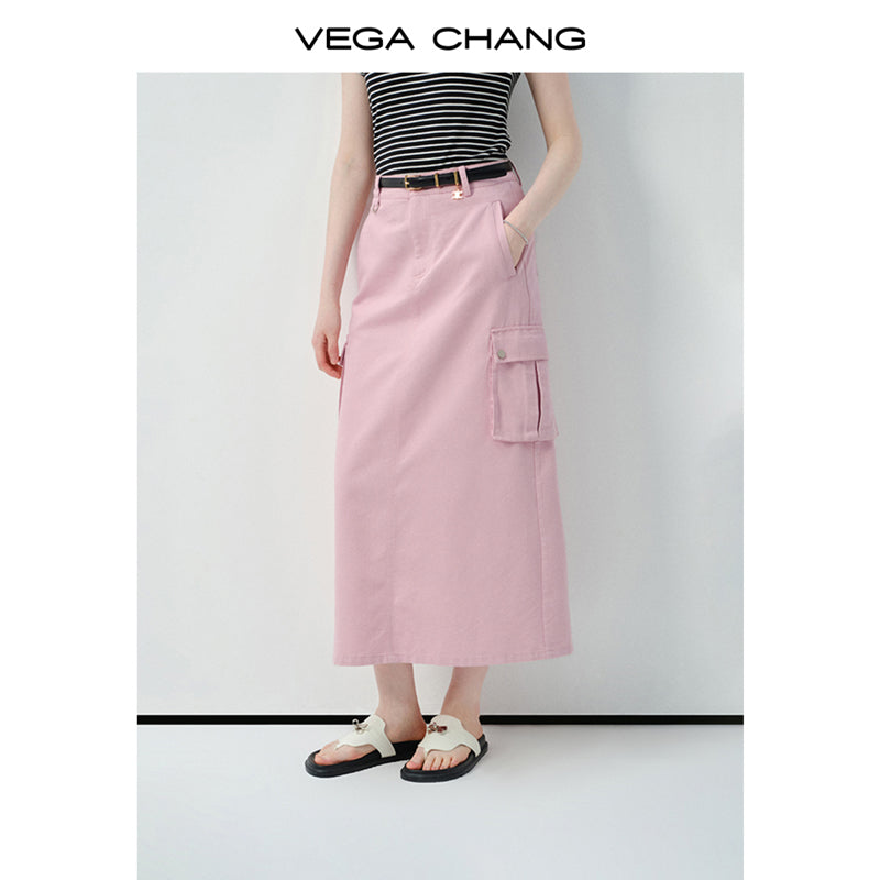 High-Waist Utility Pocket Skirt