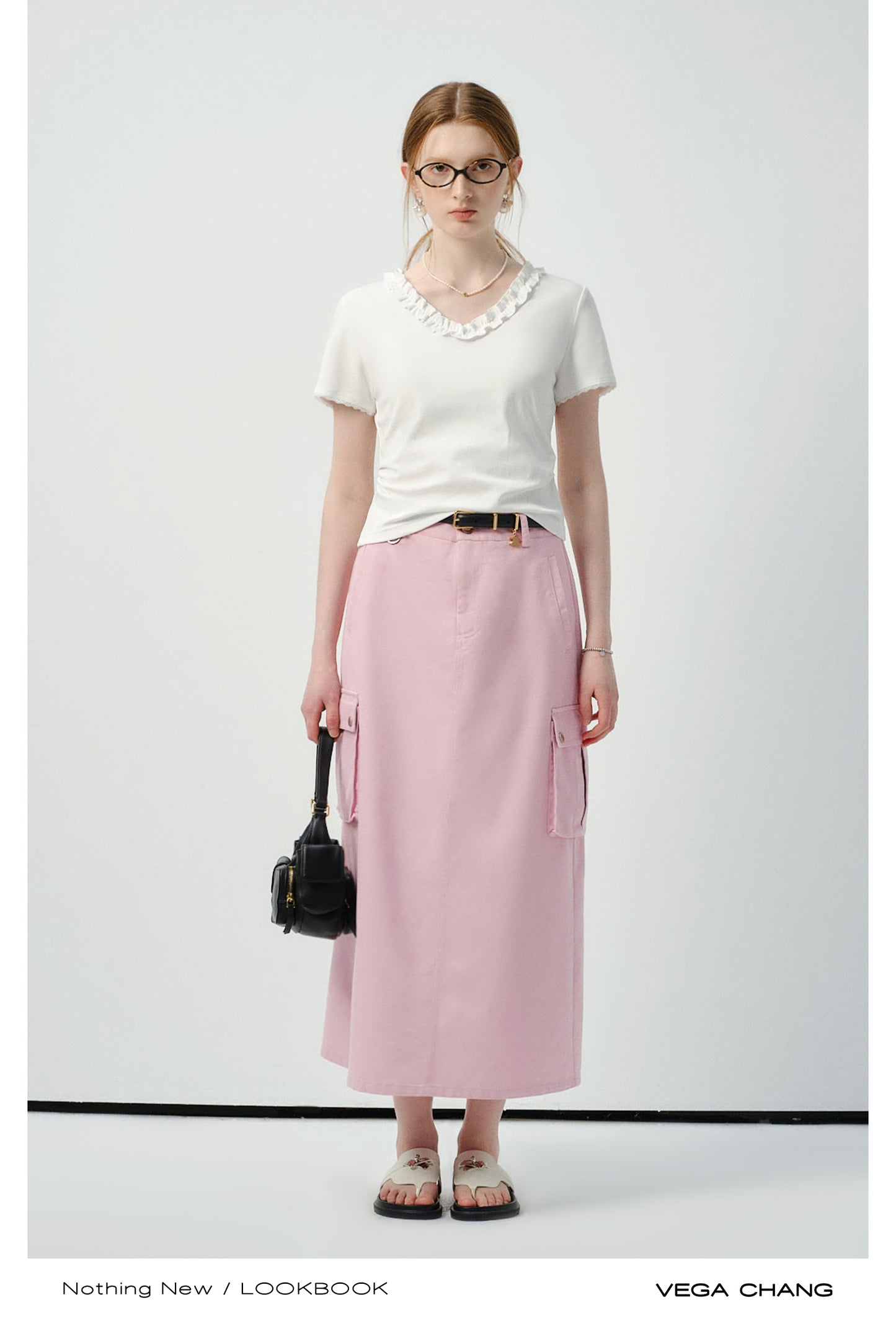High-Waist Utility Pocket Skirt