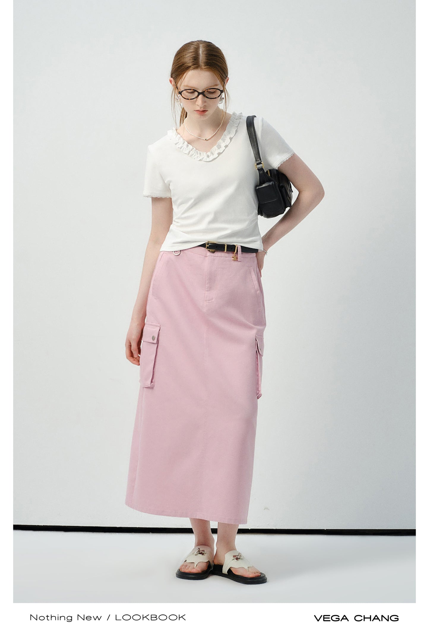 High-Waist Utility Pocket Skirt