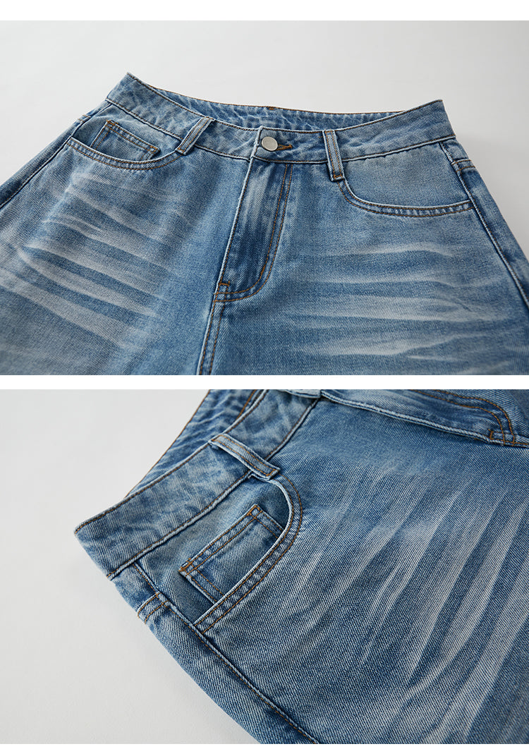 Wide-Leg Jeans With Swallow Embroidery