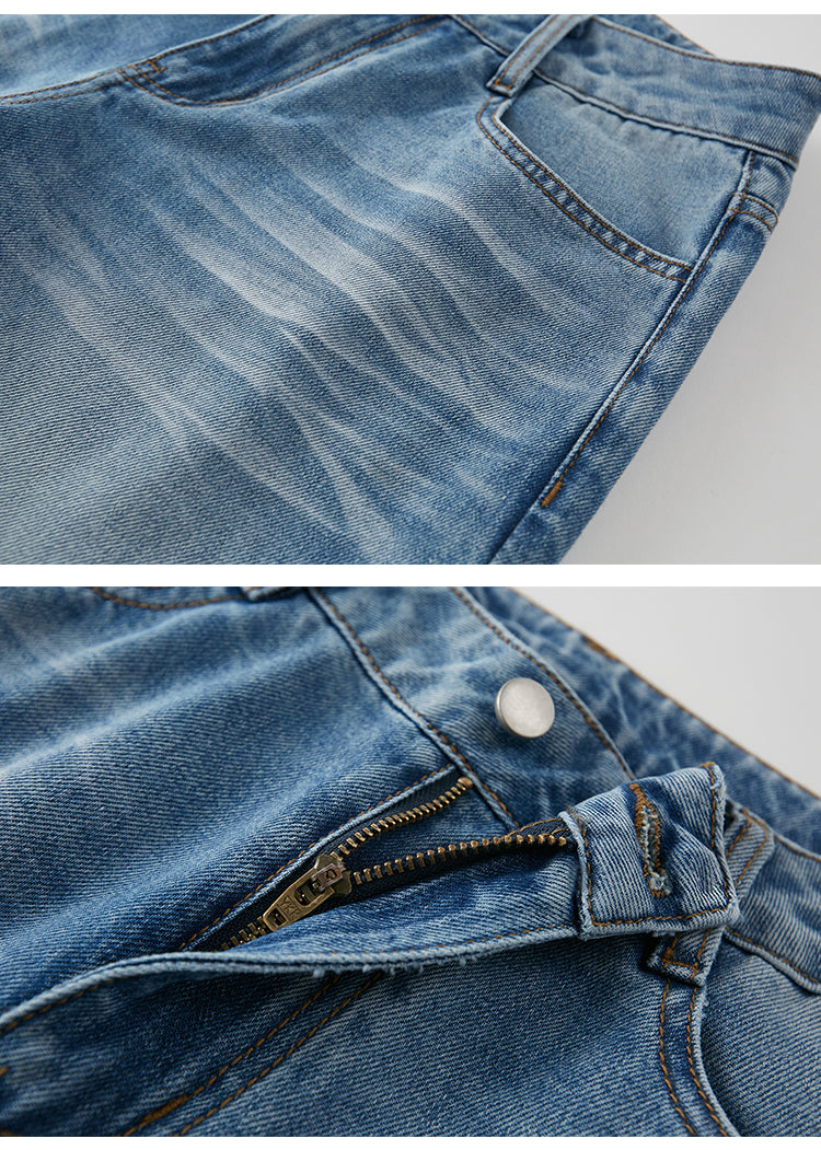 Wide-Leg Jeans With Swallow Embroidery