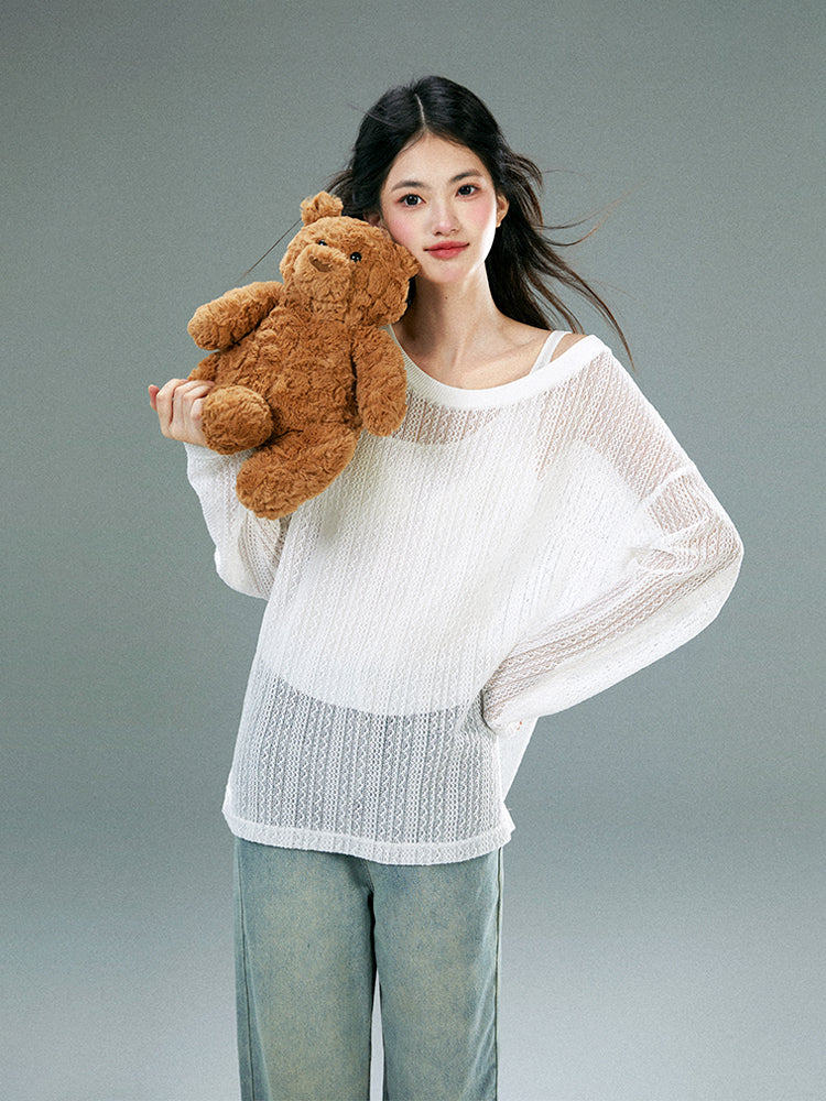 Oversized Sheer Sun Protection T-Shirt