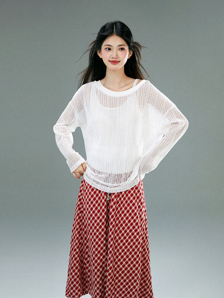 Oversized Sheer Sun Protection T-Shirt