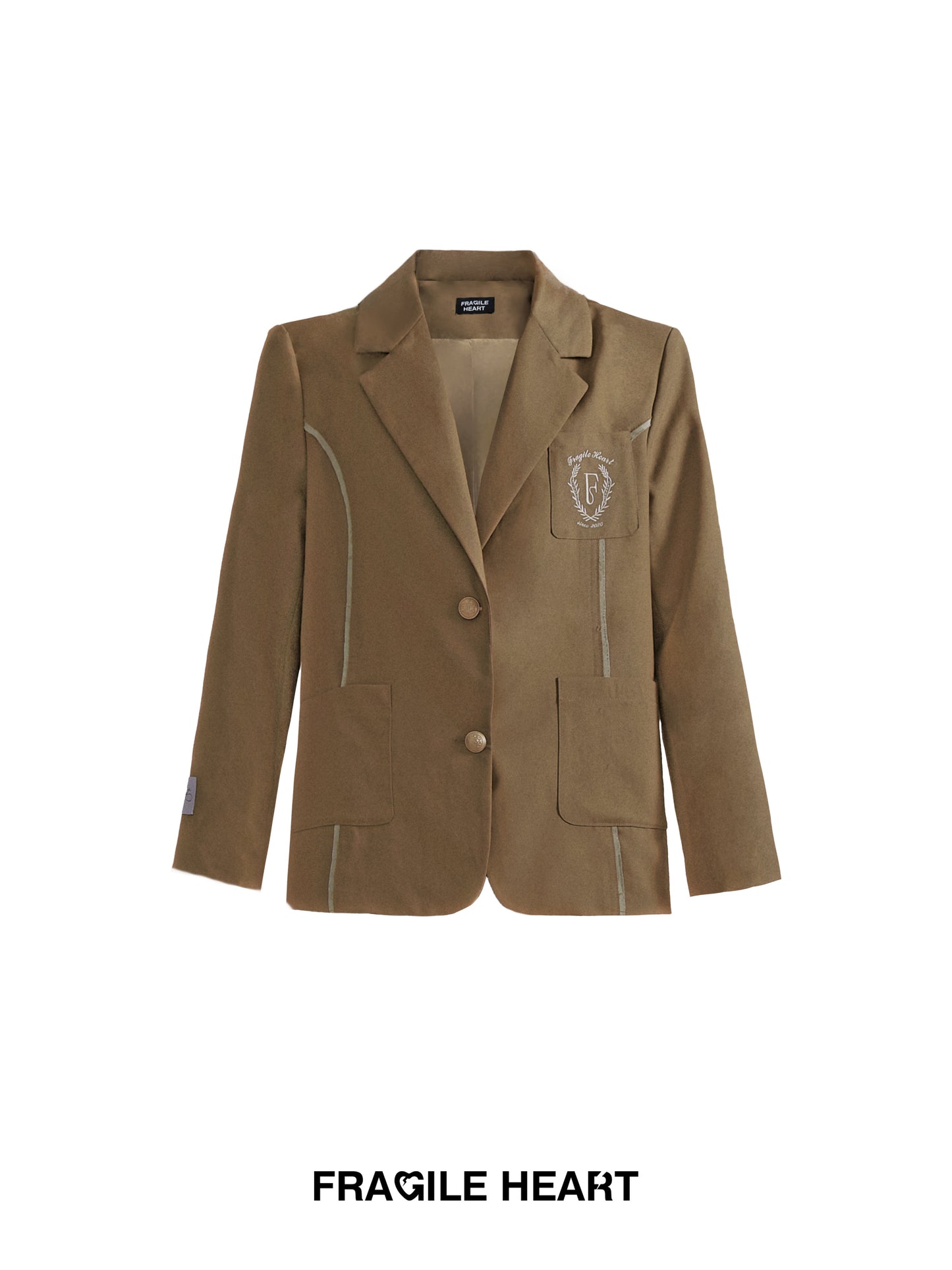 Embroidered Blazer & Double Waistband Skirt