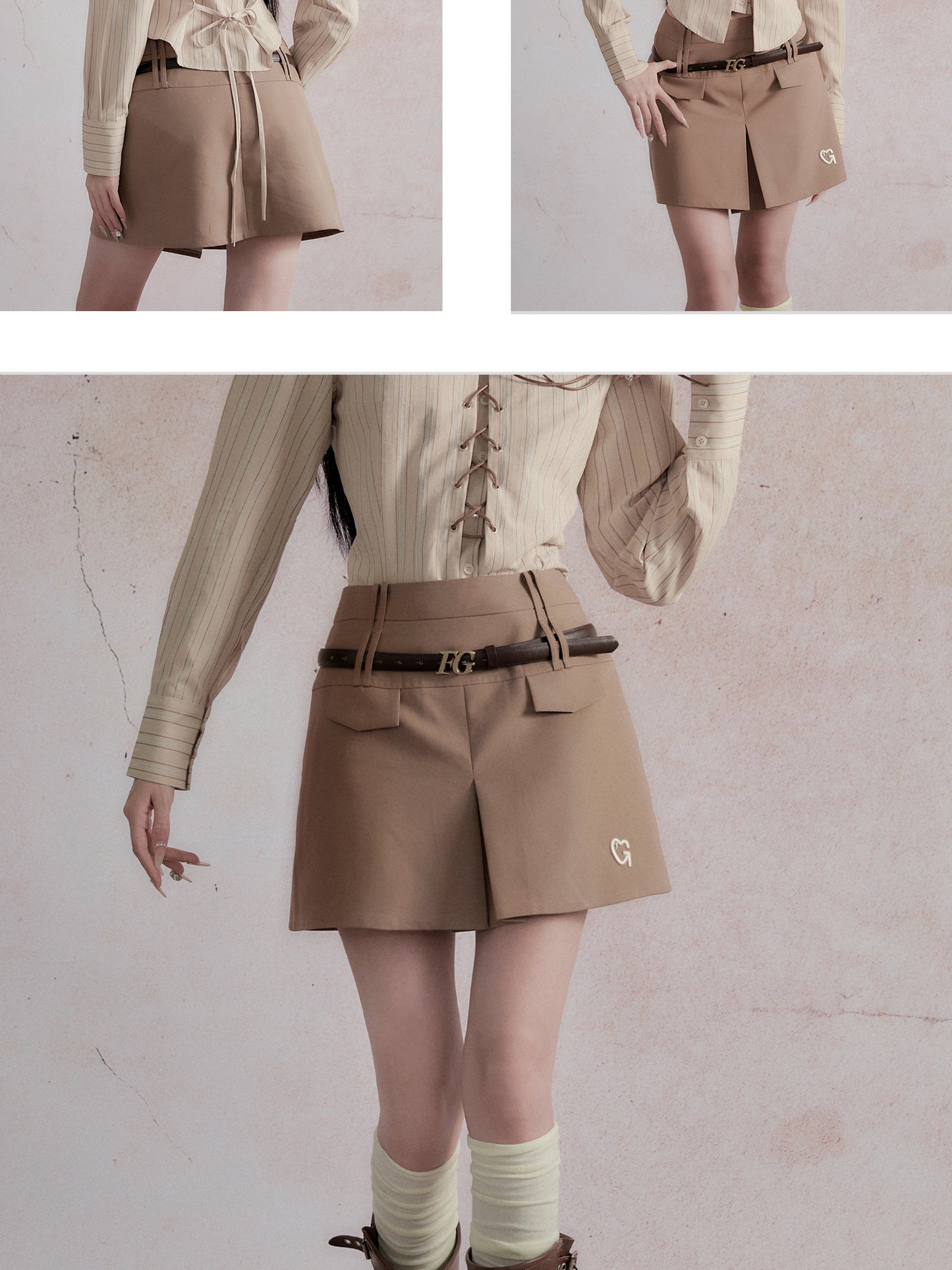 Embroidered Blazer & Double Waistband Skirt