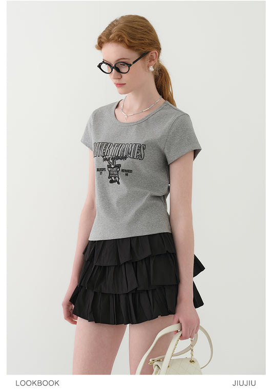 Short Printed Cotton T-Shirt