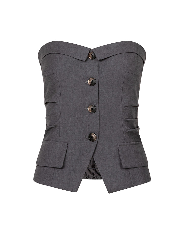 Chic Shirred Tube Top / Off-Shoulder Top