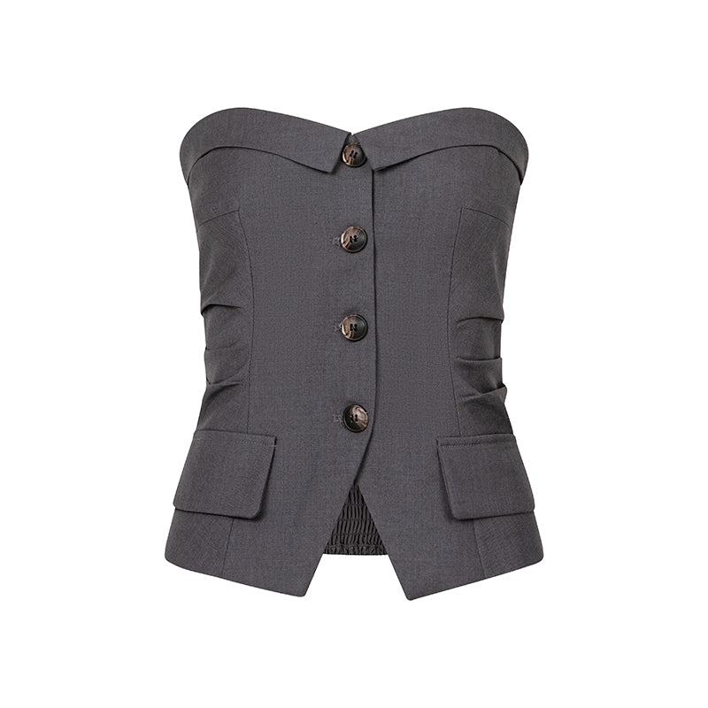 Chic Shirred Tube Top / Off-Shoulder Top