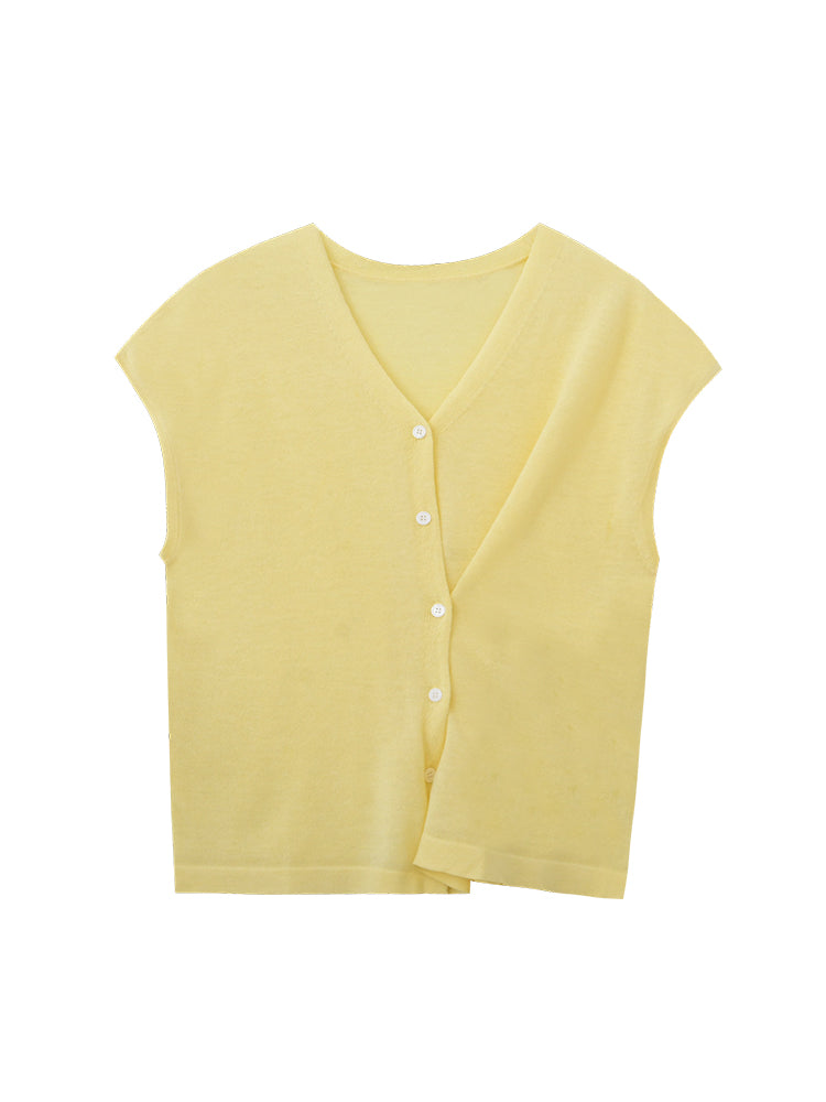 Dropped Shoulder Asymmetric Ruched Knit Top
