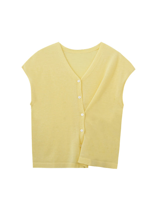 Dropped Shoulder Asymmetric Ruched Knit Top