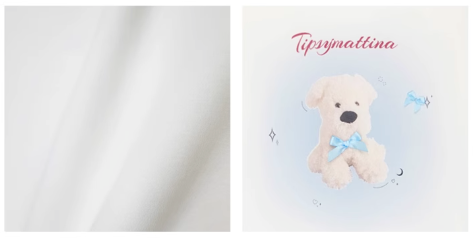 Plushy Dog Print Cotton T-Shirt