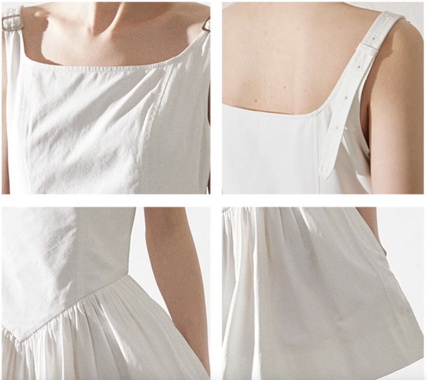 Minimalist V-Waist Dress With Adjustable Straps