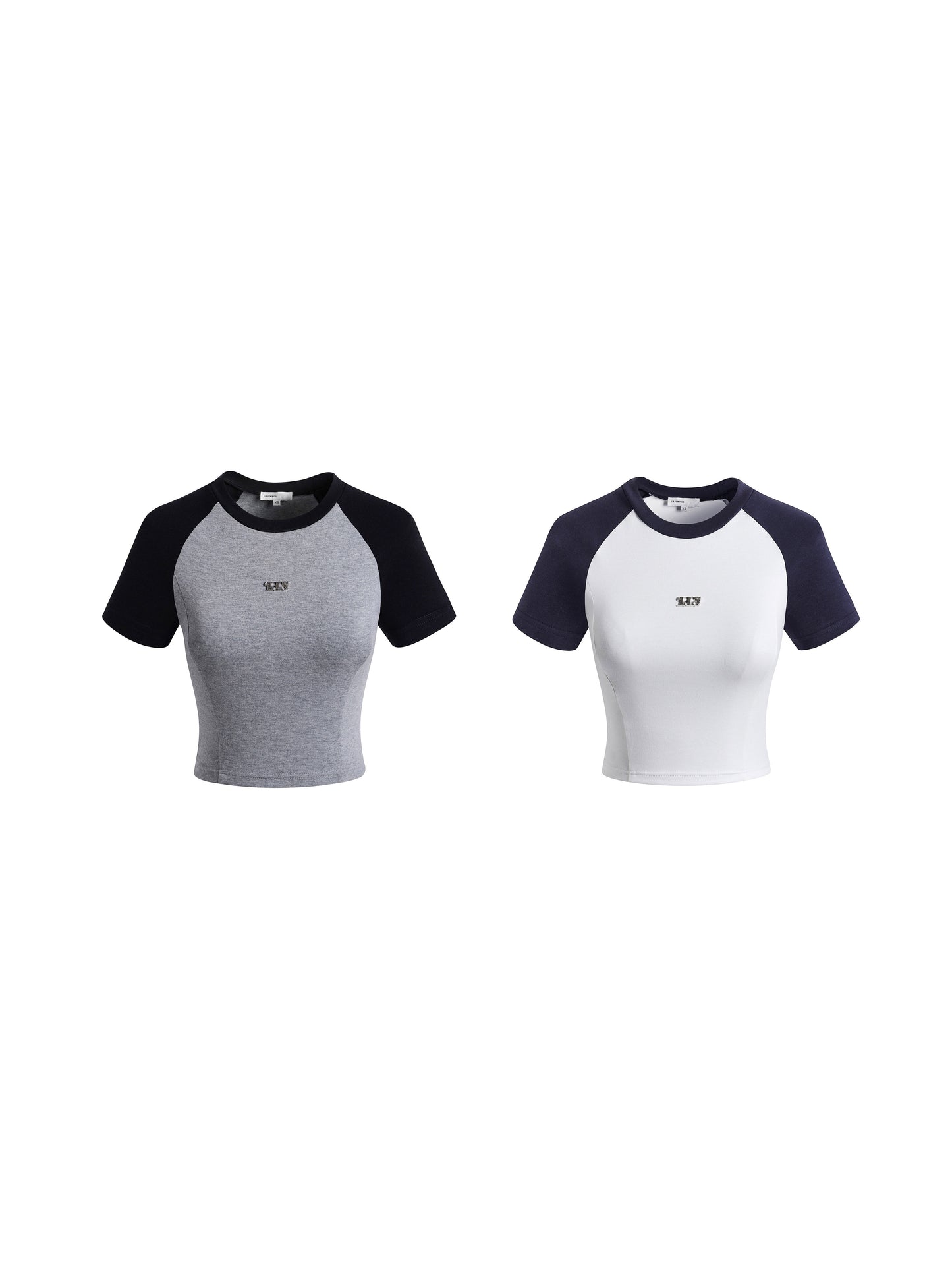 Cropped Raglan Cotton T-Shirt With Charm