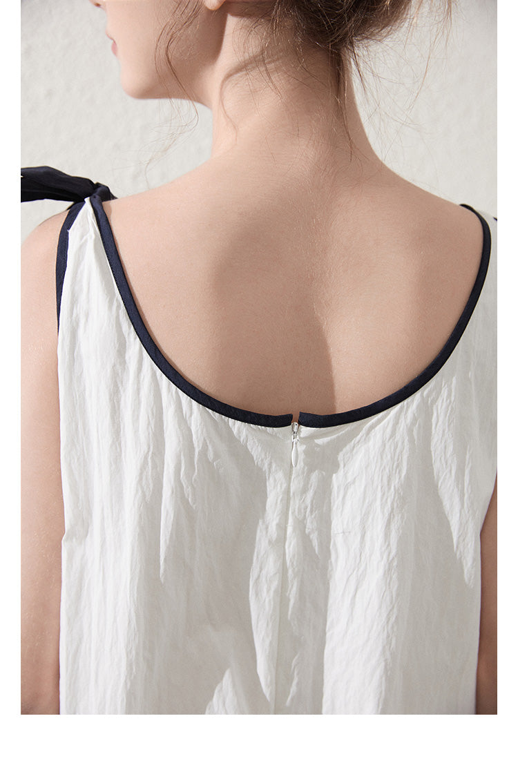 Textured Bubble Dress With Tie Strap